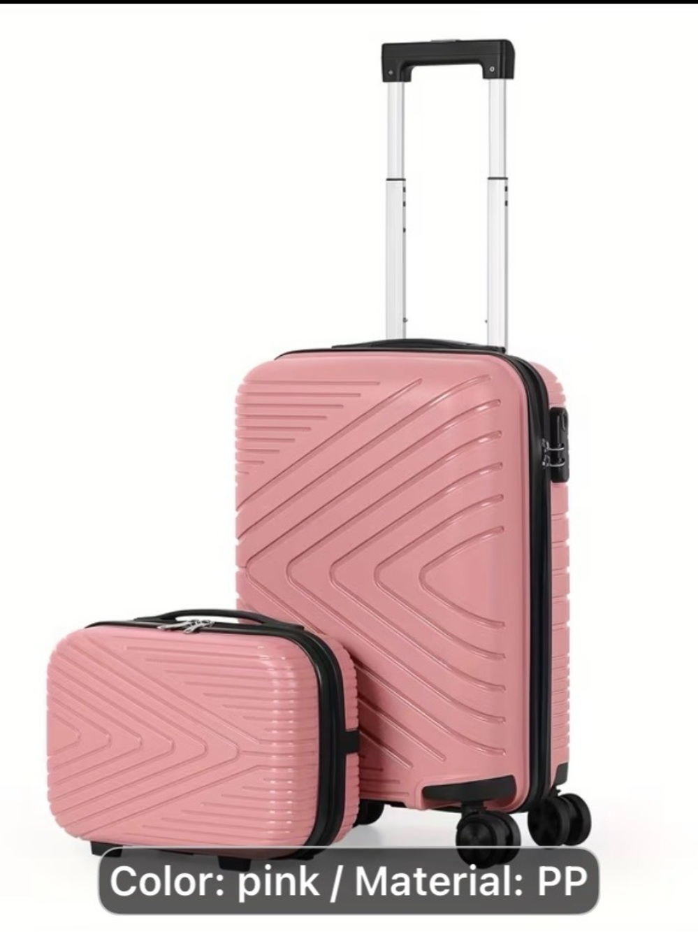 Pink Hardshell Spinner Carry-On & Travel Case Set